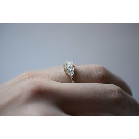 Unique Engagement Ring Handmade Natural Crystal Ring Dainty Boho Ring - Picture 2 of 9